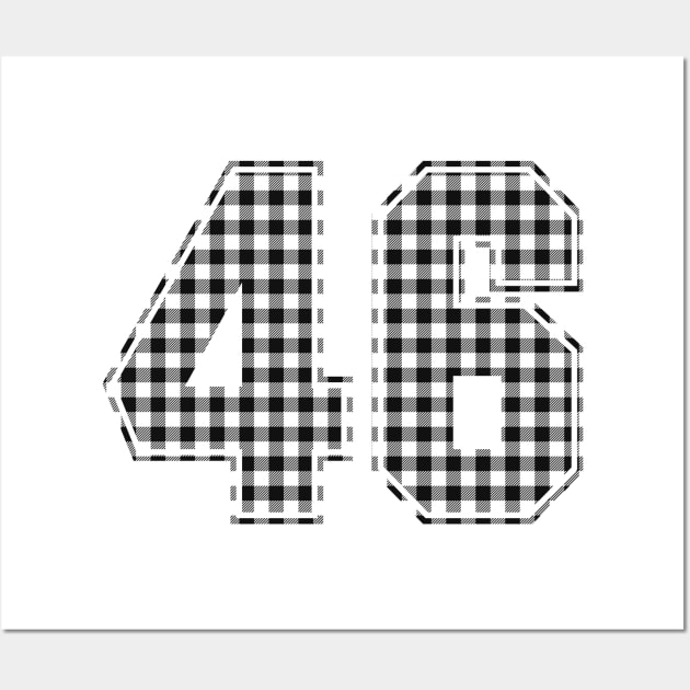 Plaid Number - 46 - Dark Wall Art by tavare